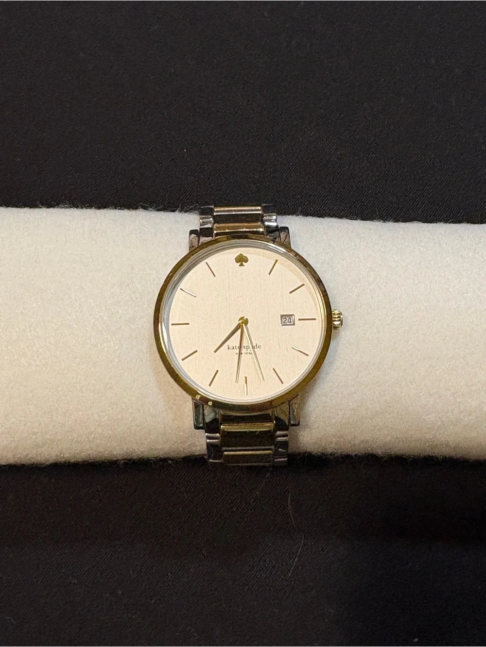 kate spade women’s Gold-Tone Stainless Steel Watch - White Dial